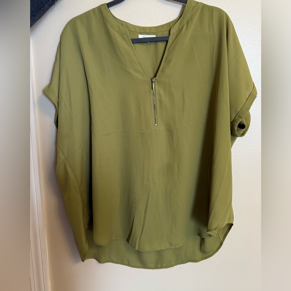 Maurices Olive Zipper Blouse